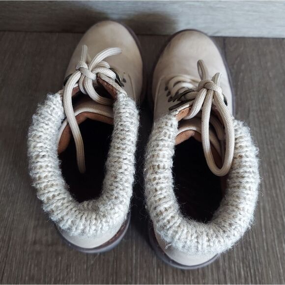 Blowfish MALIBU Boots Women's Comet Beige/Knit Tops Wedge Size 7 Lace-Up - Picture 6 of 11
